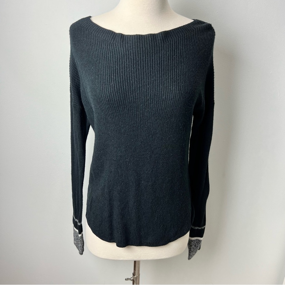 Express Womens Black Gray Pullover Long Sleeve Sweater Small